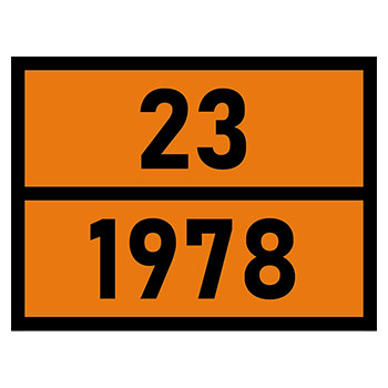 Табличка «Опасный груз 23-1978», Пропан (светоотражающий металл, 400х300 мм)